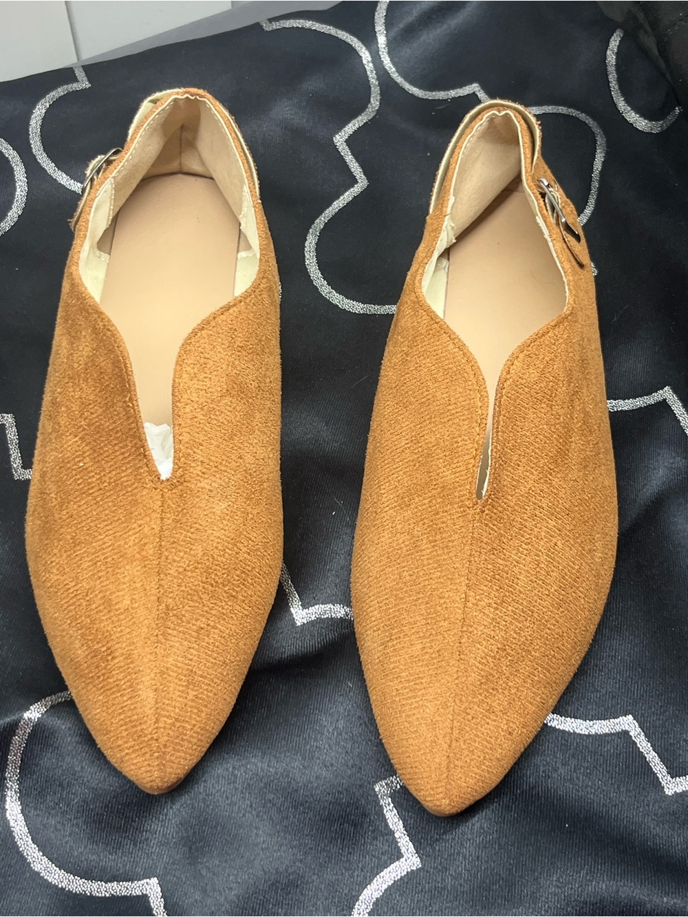 Womens Comfort Faux Suede Flats Slip On Round Toe Leisure Shoes Sz 11